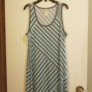 Long blue/grey stripe maxi dress